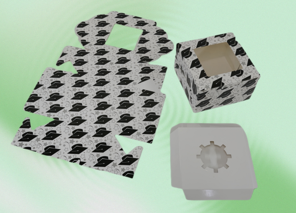 1-Pack Cupcake Packaging Boxes With Window packaging detail