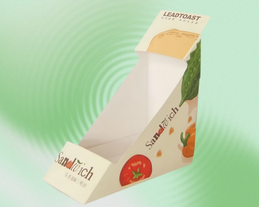 100% Sandwich Paper Box packaging detail