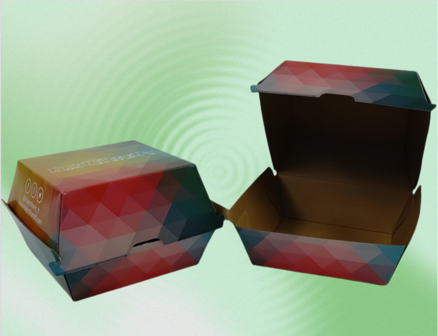 Corrugated F Flute Cardboard Burger Boxes packaging detail