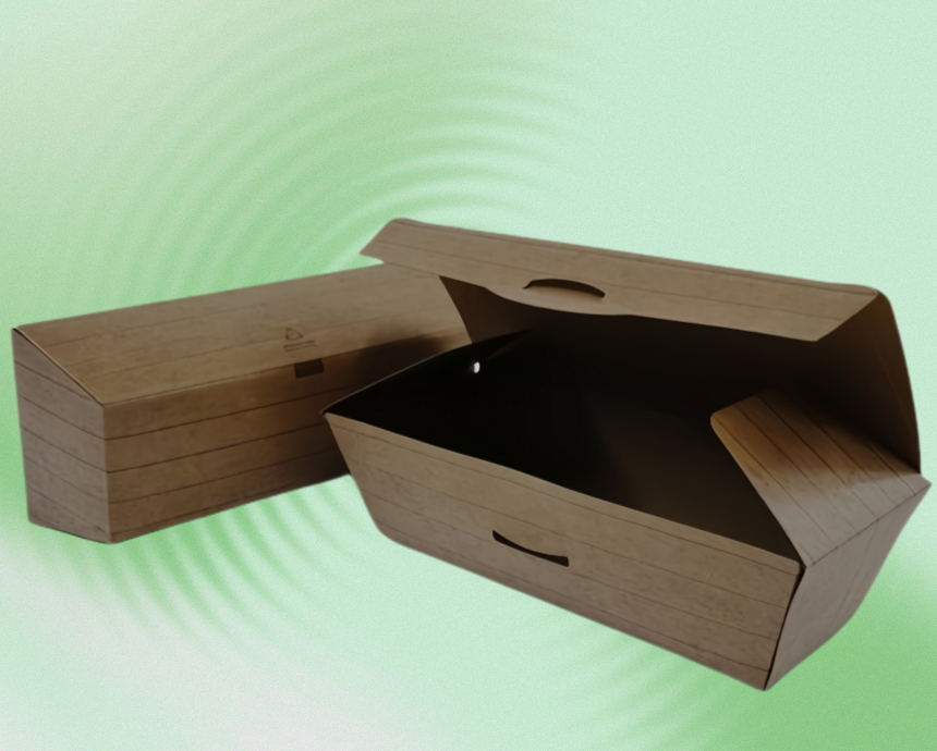 Kraft Paper Lunch Meal Boxes packaging detail